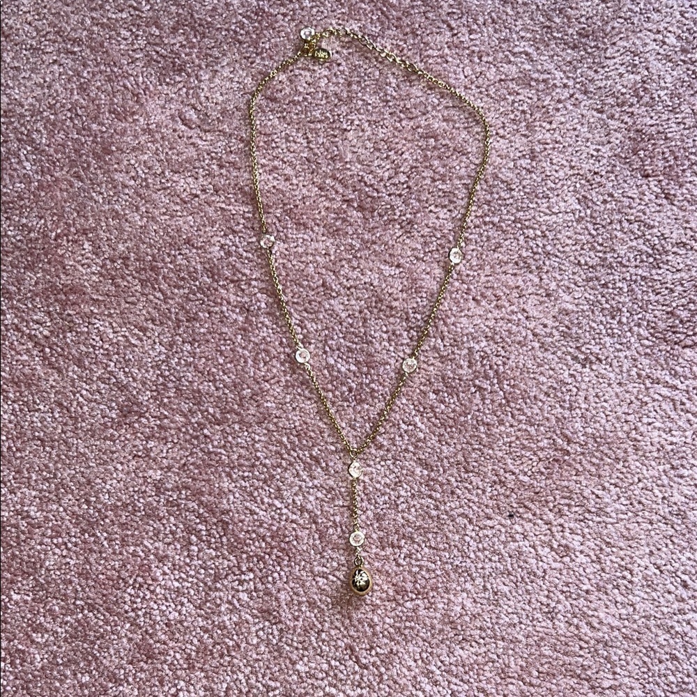 Joan Rivers Gold Necklace with Crystal Drops